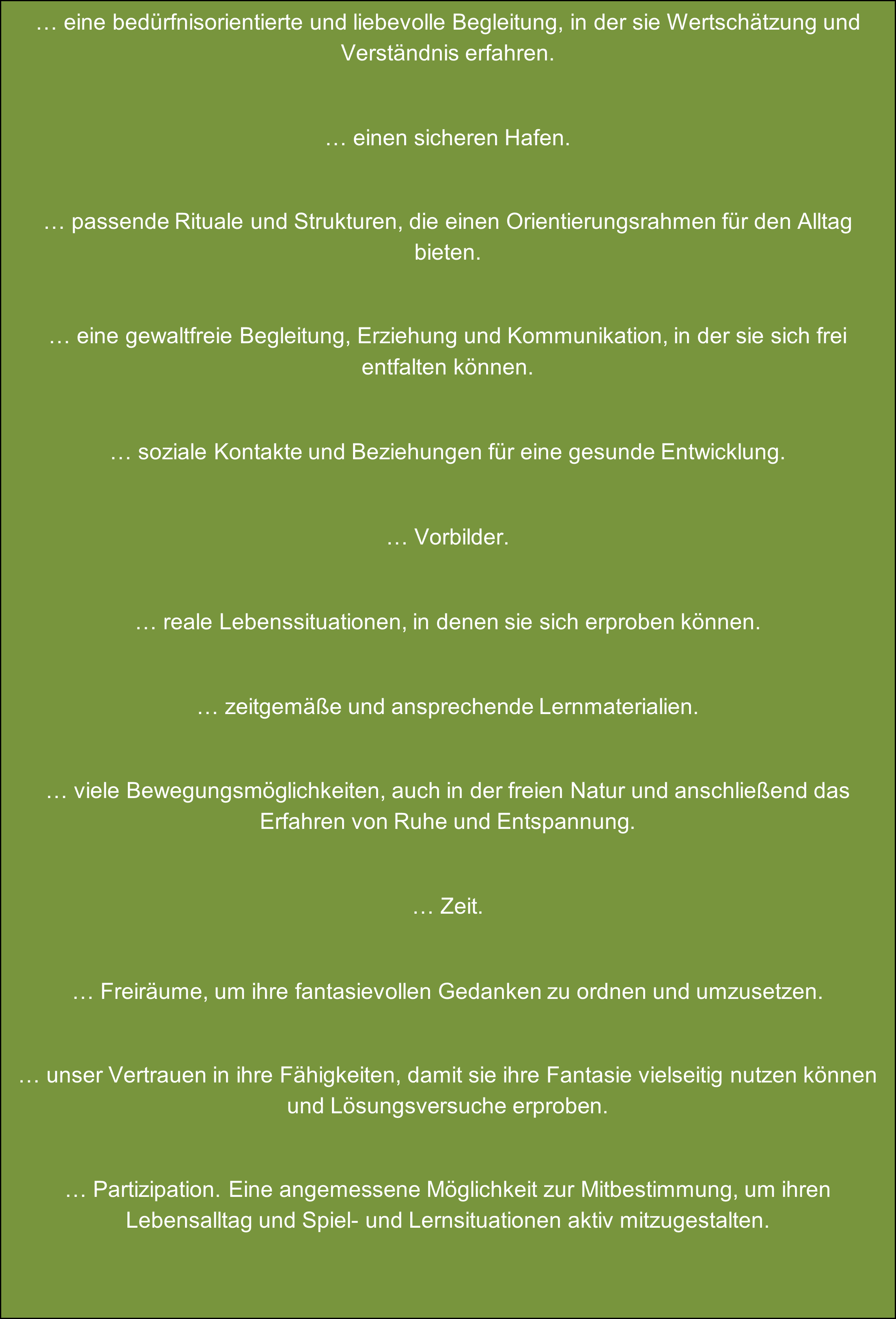 Wir bieten Kindern ...